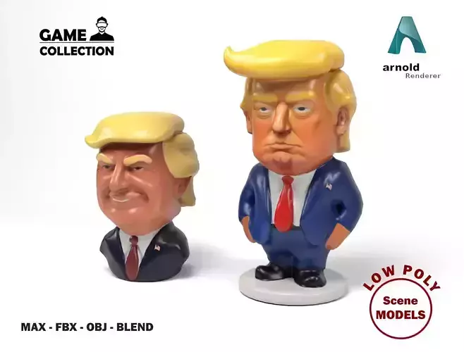 Donald Trump figures Low-poly 3D model