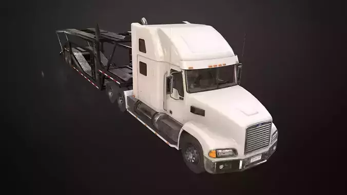 Semi Truck Car Carrier Trailer Low-poly 3D model