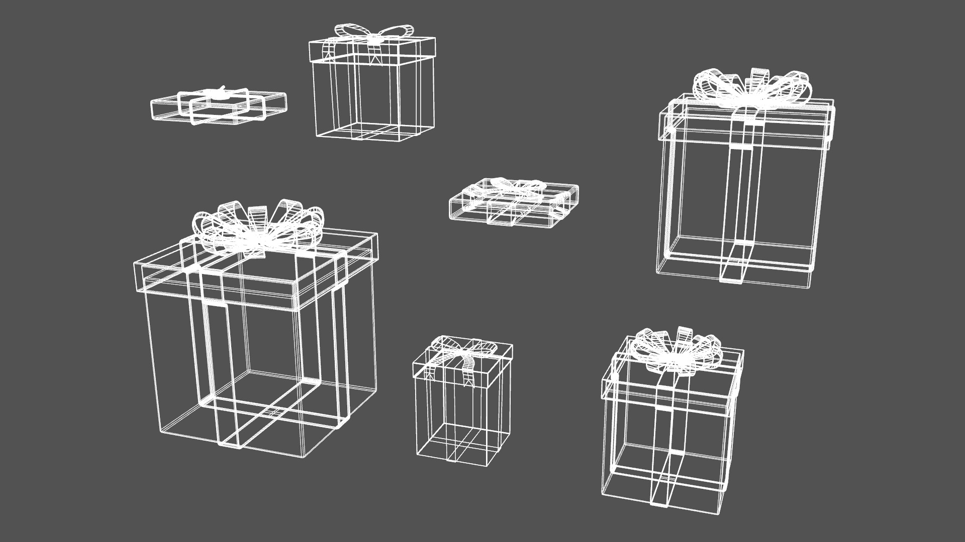 Christmas Gift Pack Low-poly 3D model_13