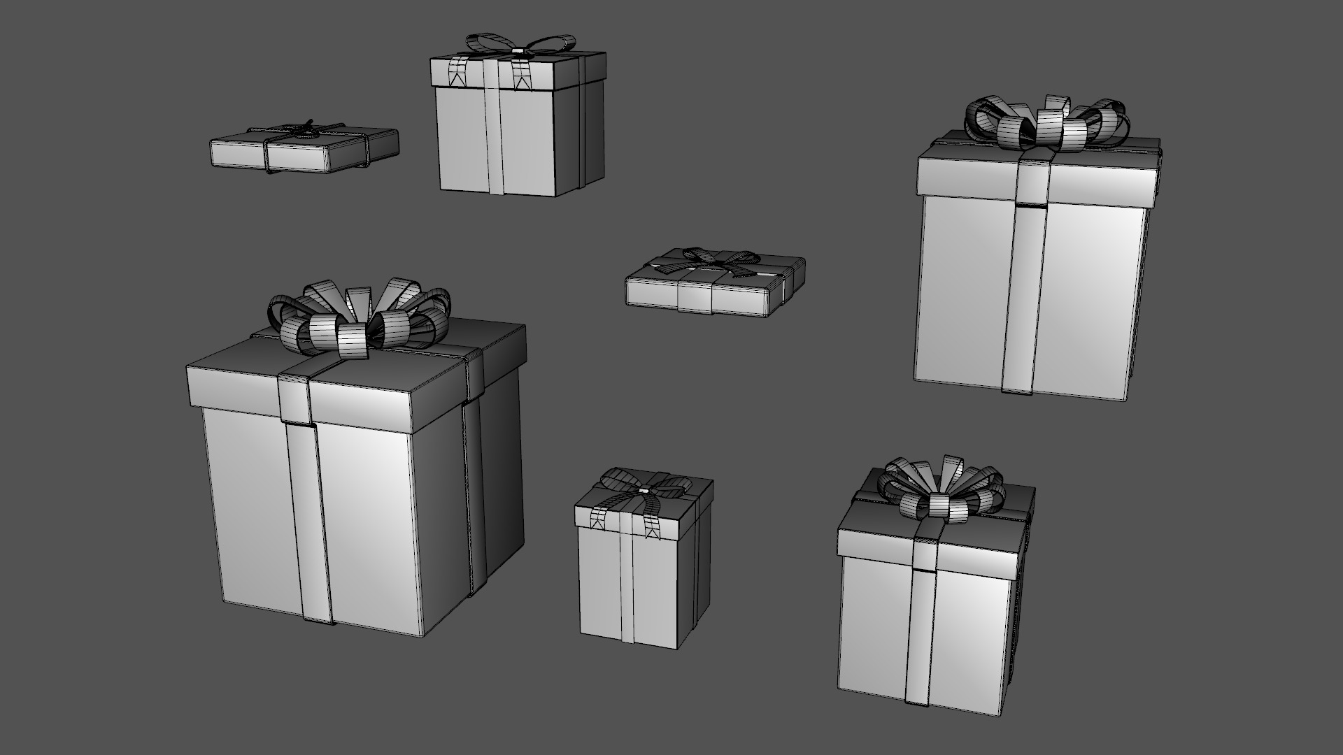 Christmas Gift Pack Low-poly 3D model_14