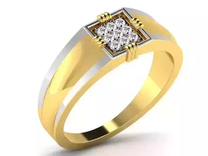 Light Weight Yellow Gold Diamond Ring  -DR-6264