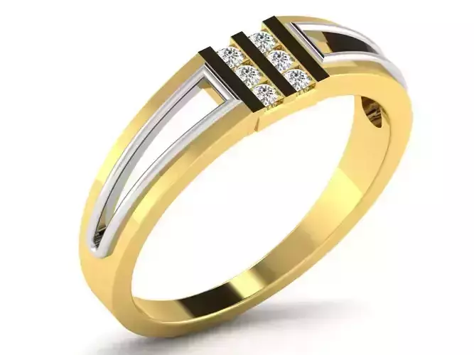 Light Weight Yellow Gold Diamond Ring  -DR-6265