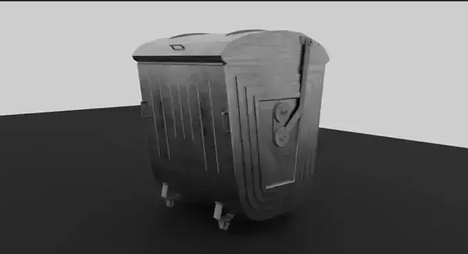 Trash Can PBR Game Ready Low-poly 3D model