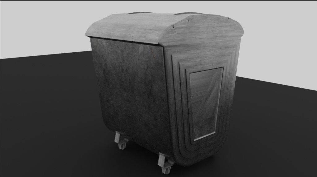 Trash Can PBR Game Ready Low-poly 3D model Low-poly 3D model_5