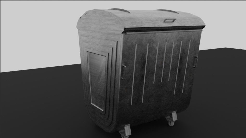 Trash Can PBR Game Ready Low-poly 3D model Low-poly 3D model_4