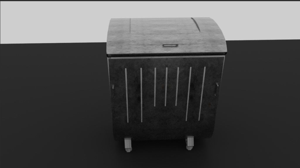Trash Can PBR Game Ready Low-poly 3D model Low-poly 3D model_3