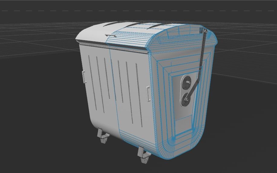 Trash Can PBR Game Ready Low-poly 3D model Low-poly 3D model_6