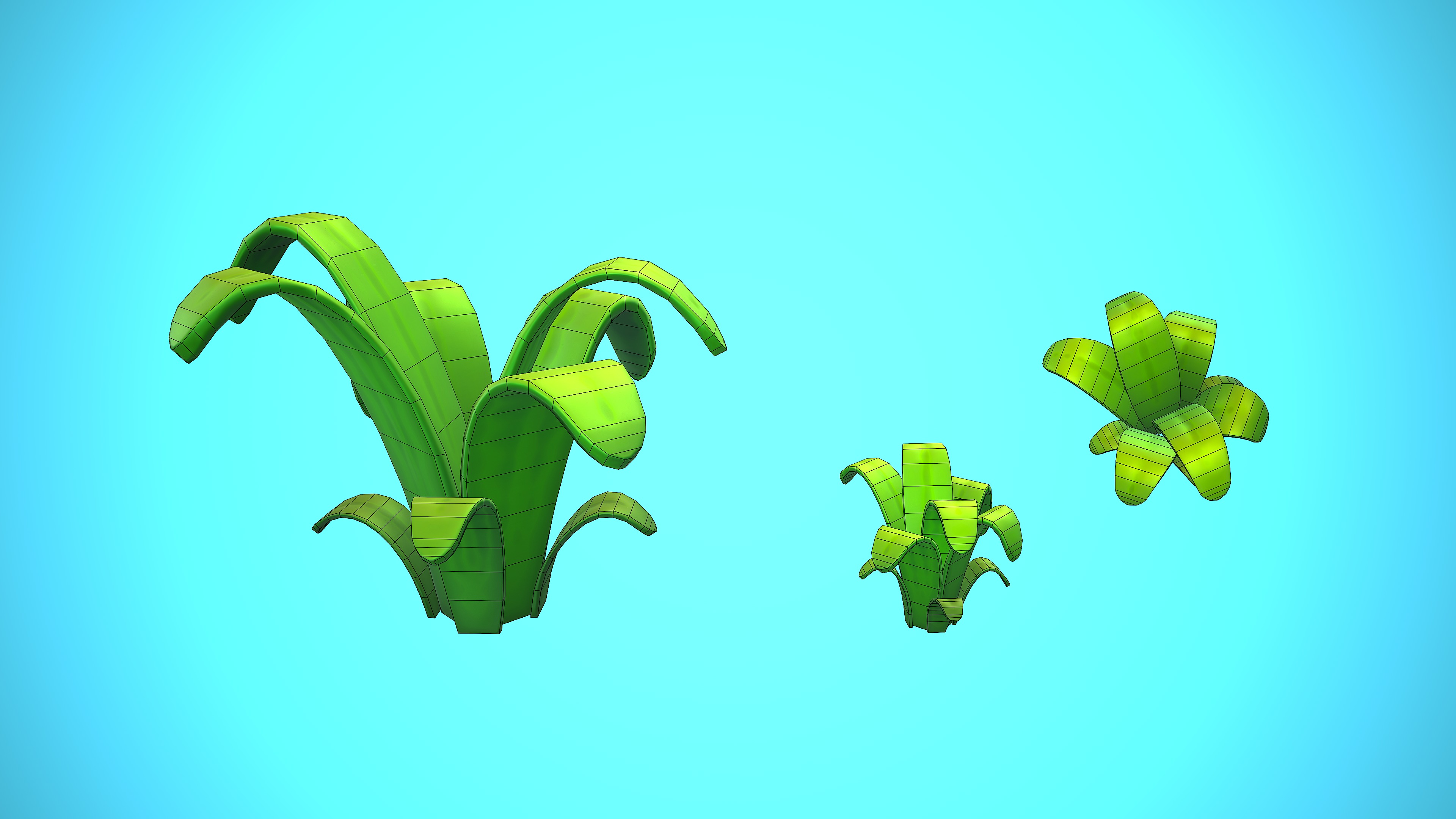 PLANT 01 CARTOON STYLIZED Low-poly 3D model_4