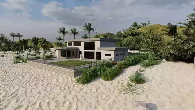Casa Scene- Beach villa-modern house 3D model