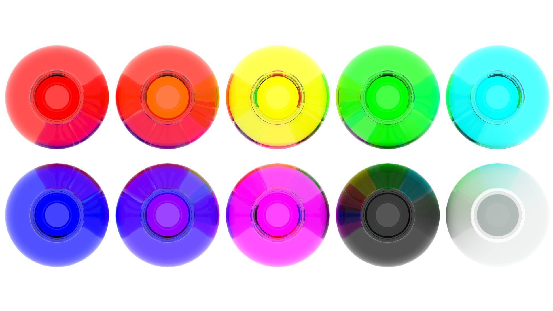 Colored Glass Bottles Set 3D model_13