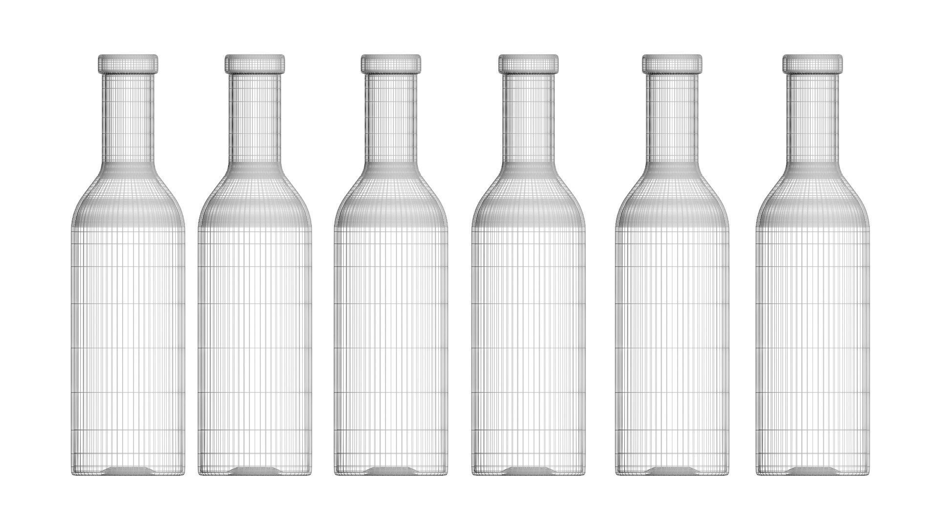 Colored Glass Bottles Set 3D model_23