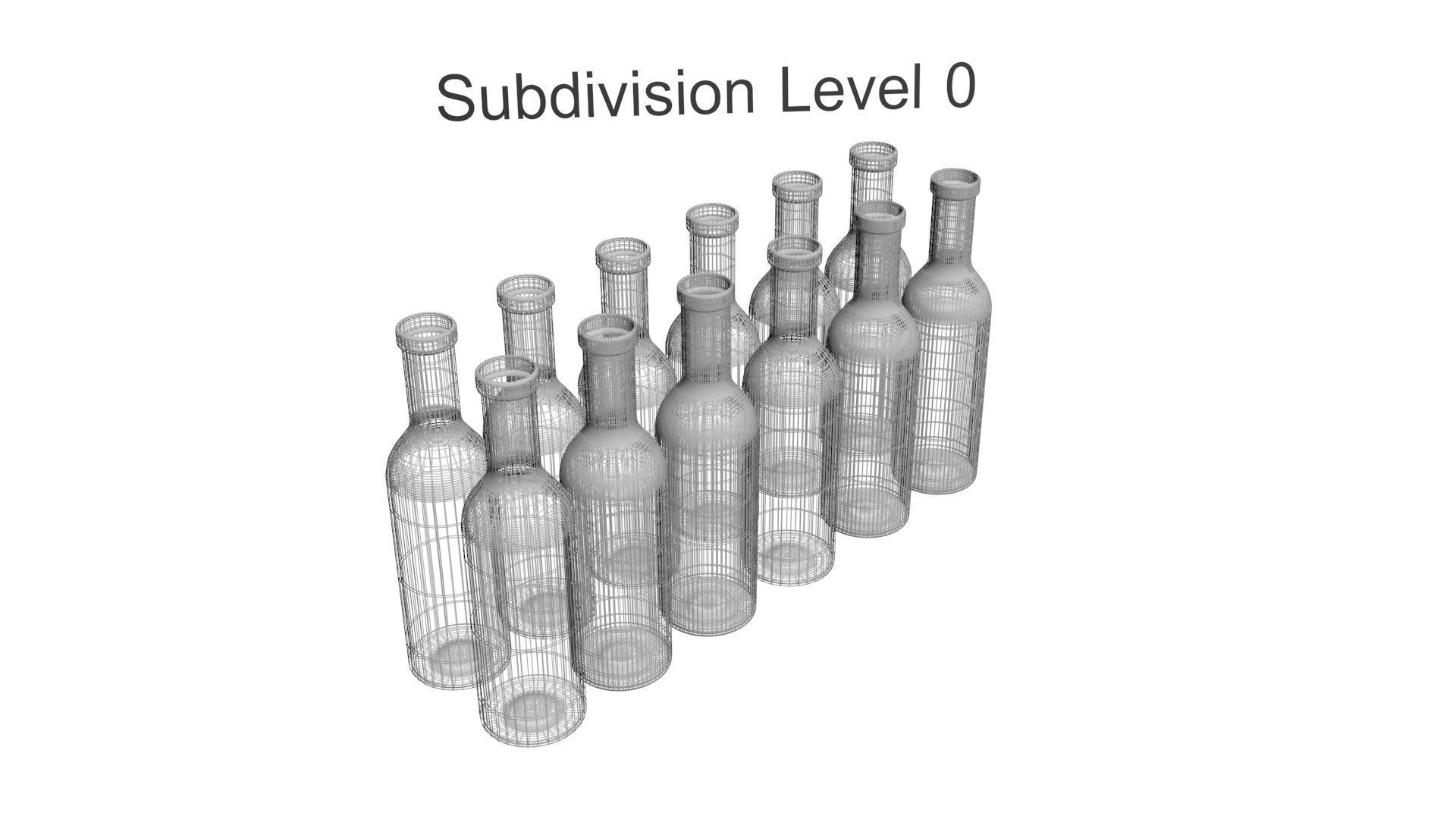 Colored Glass Bottles Set 3D model_26