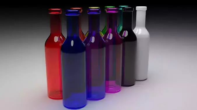 Colored Glass Bottles Set