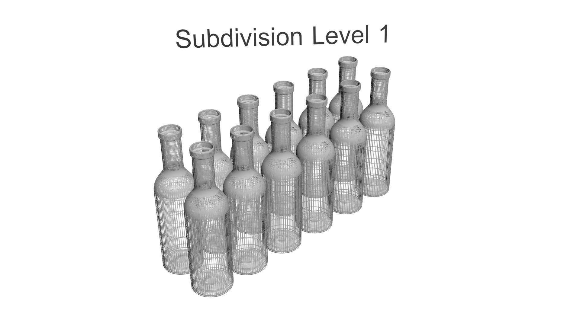 Colored Glass Bottles Set 3D model_25
