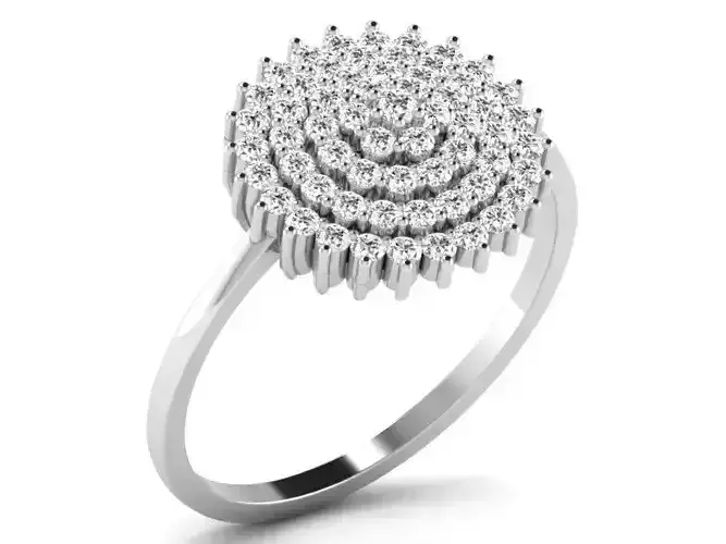 Light Weight White Gold Diamond Ring  -DR-6304