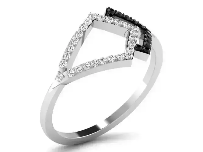Light Weight White Gold Diamond Ring  -DR-6315 3D print model