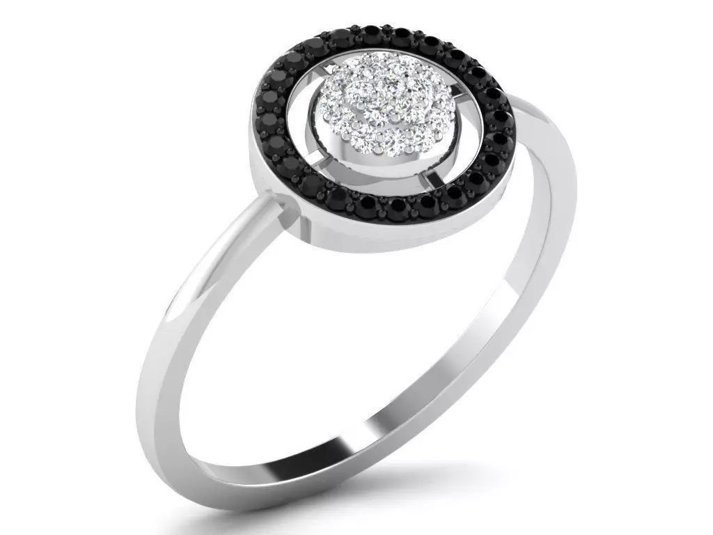 Light Weight White Gold Diamond Ring -DR-6317 3D print model