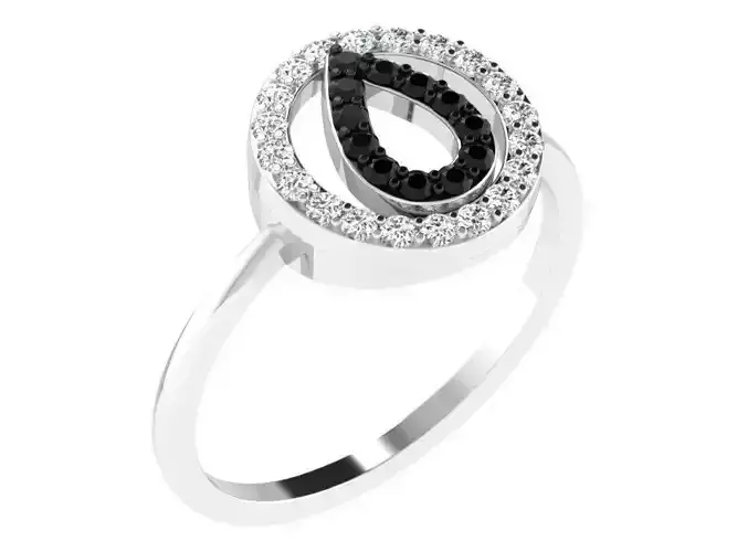 Light Weight White Gold Diamond Ring  -DR-6318