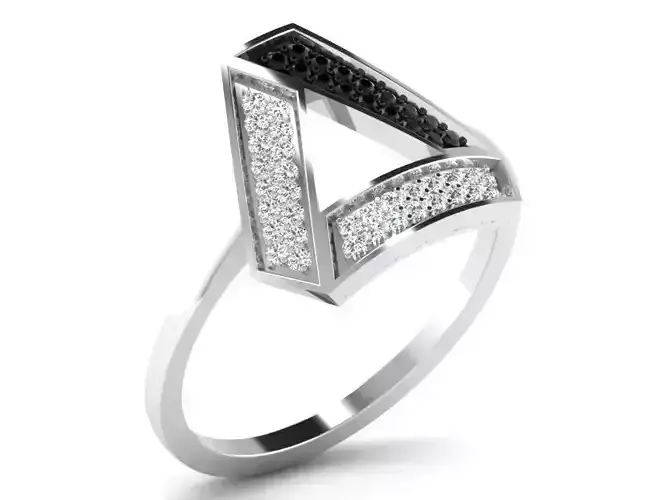 Light Weight White Gold Diamond Ring  -DR-6327