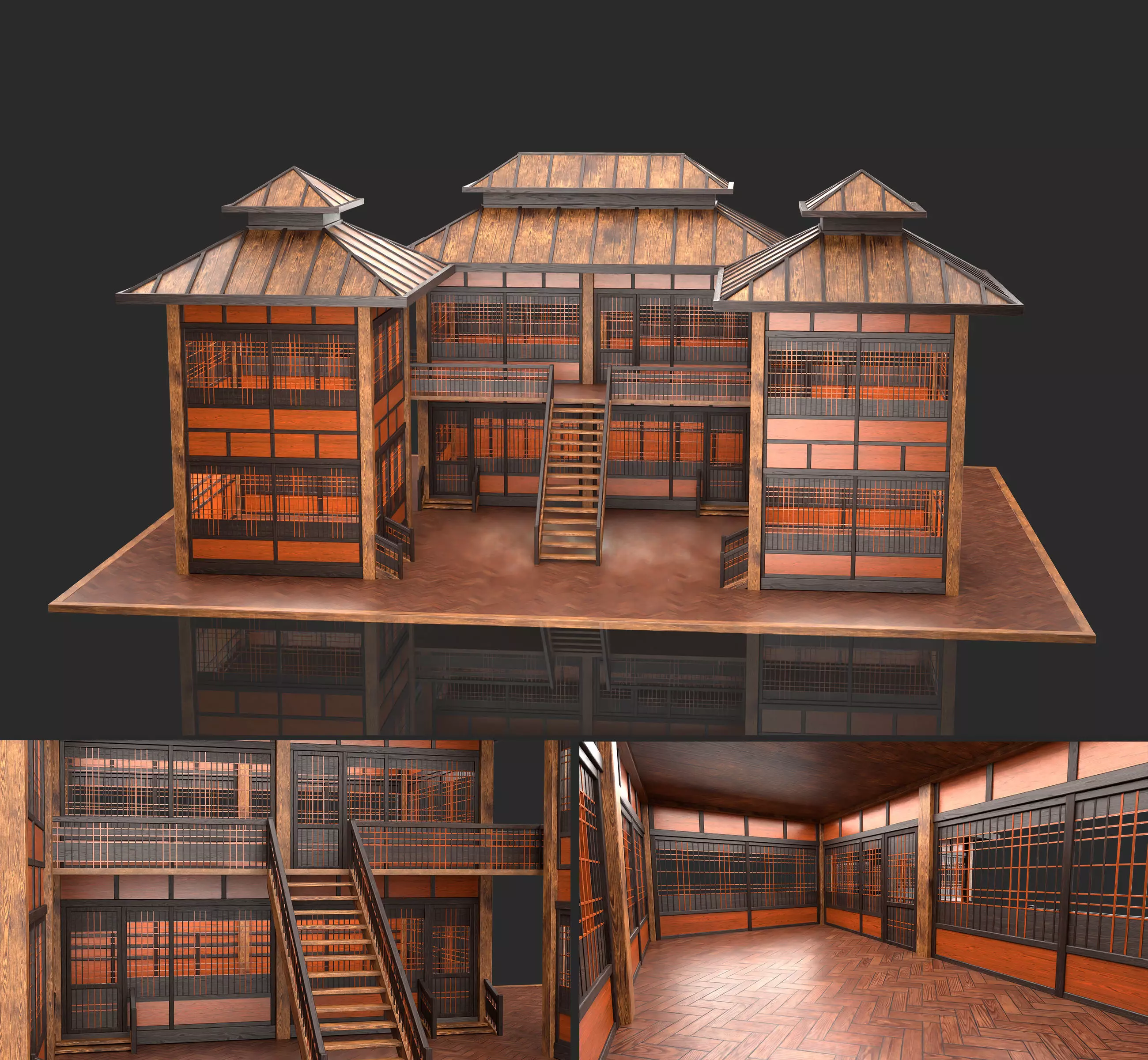 Medieval Fantasy House 11 with interior and exterior 3D model