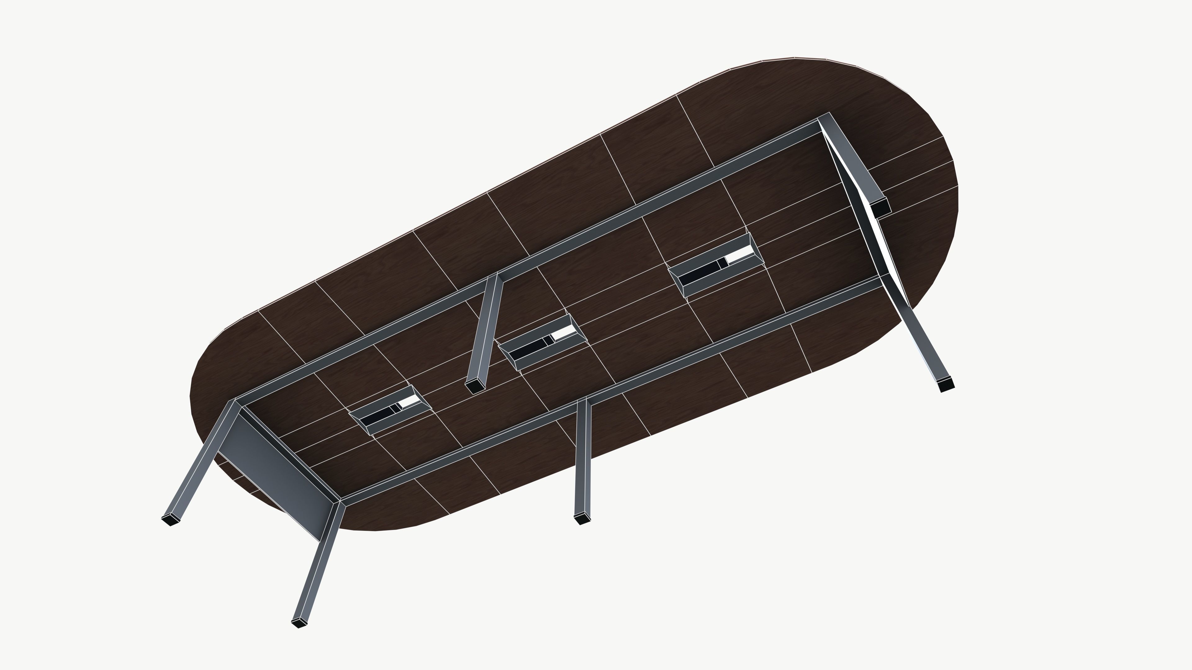 Conference Table Low-poly 3D model_9