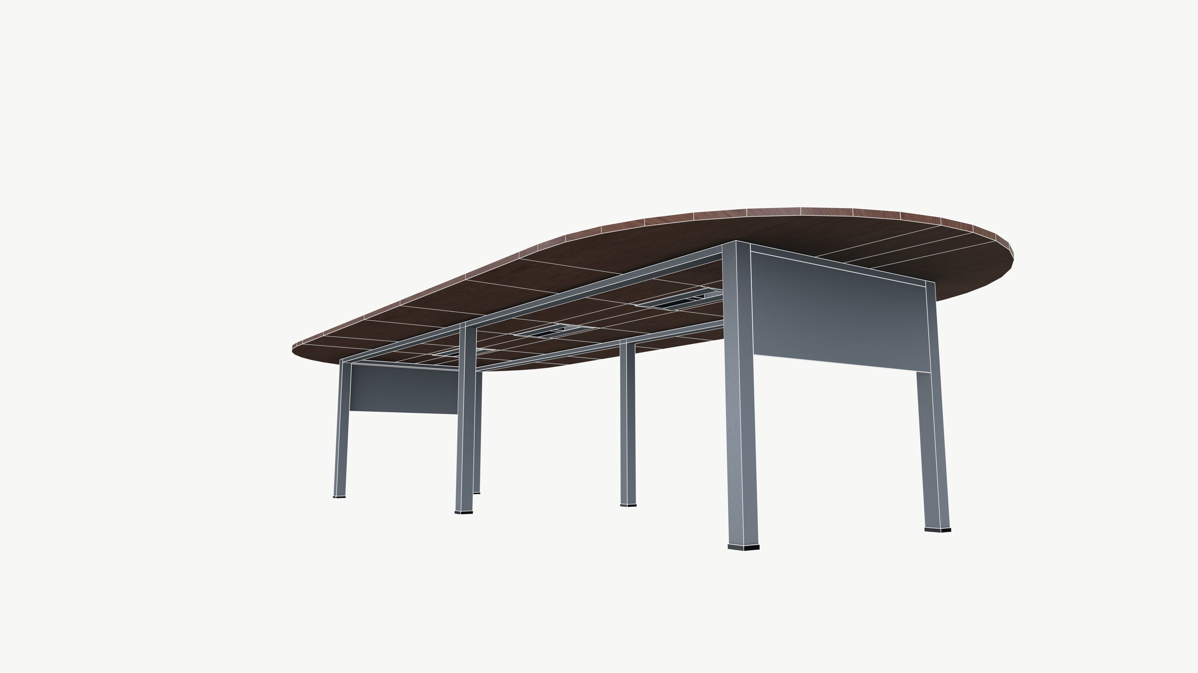 Conference Table Low-poly 3D model_8