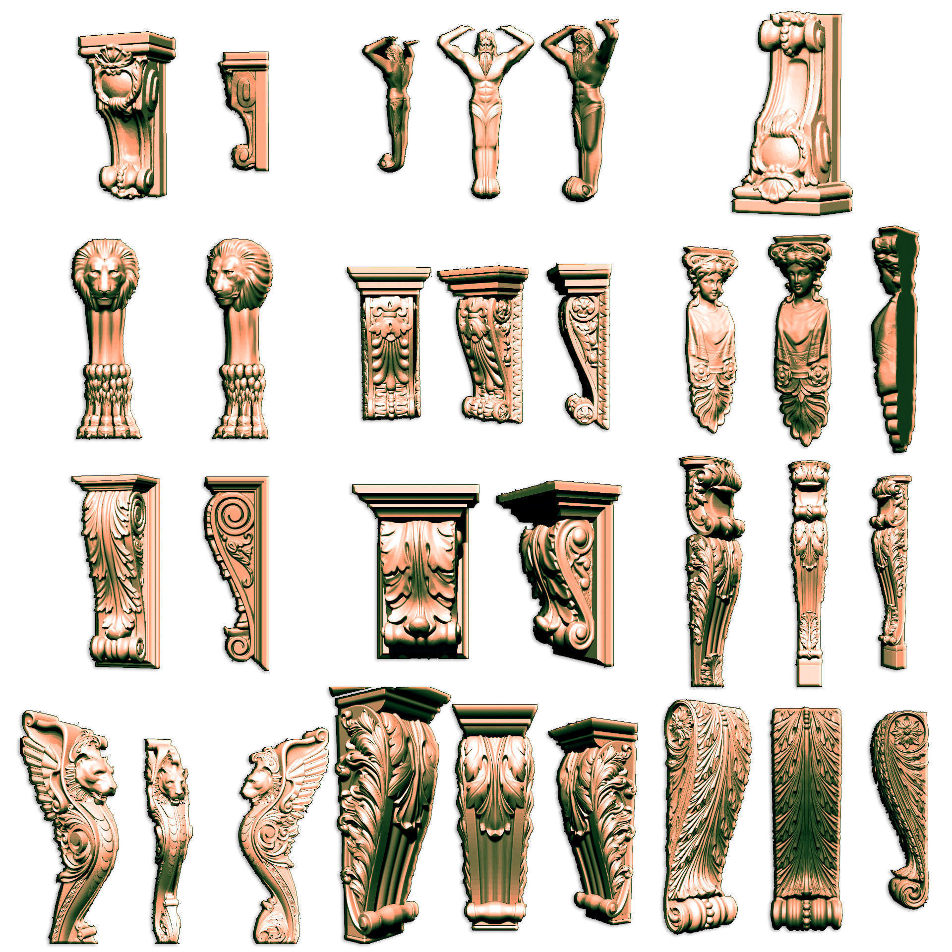 Corbel Decorative architecture classical decoration 3D print model_8