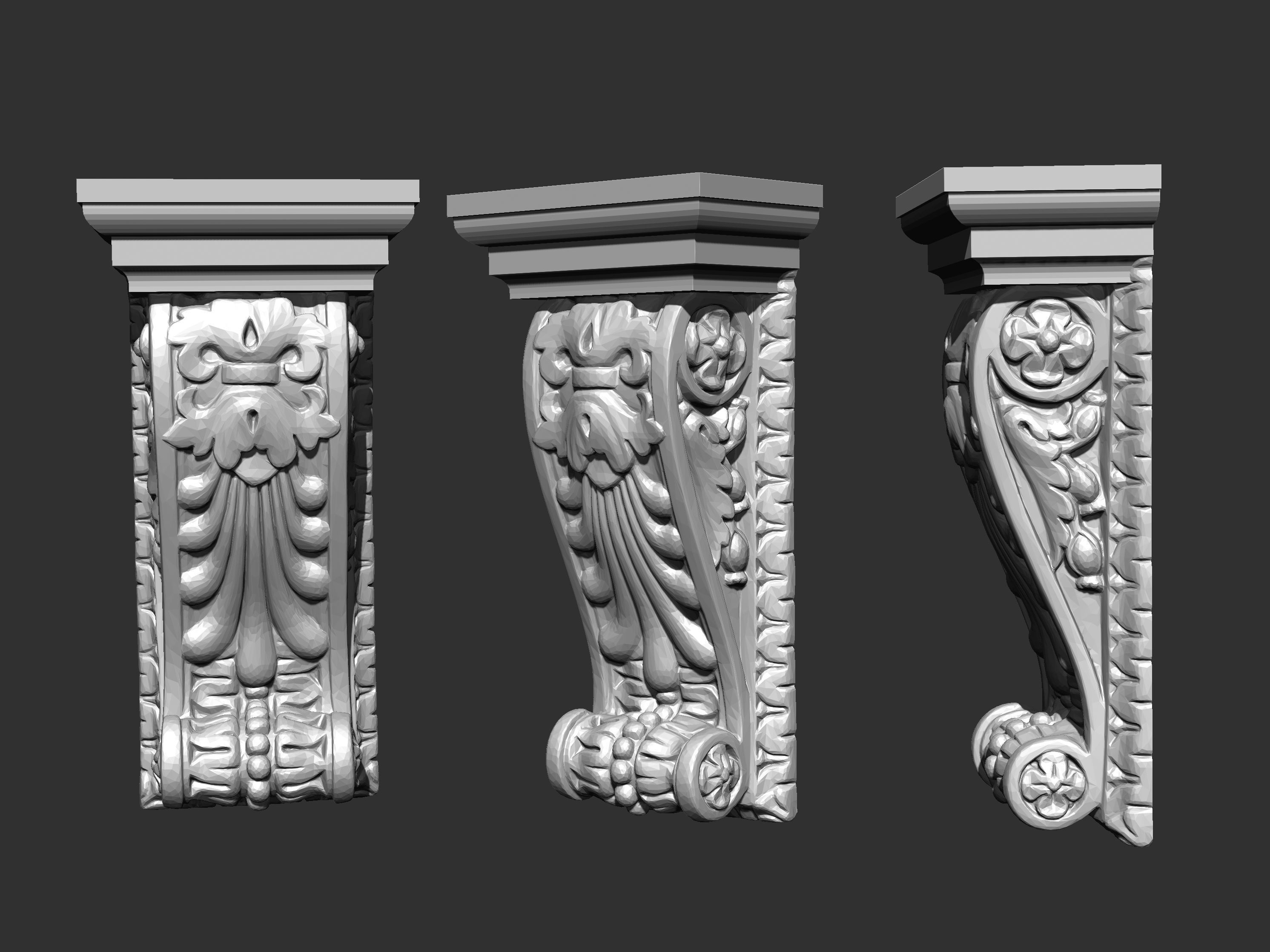 Corbel Decorative architecture classical decoration 3D print model_27