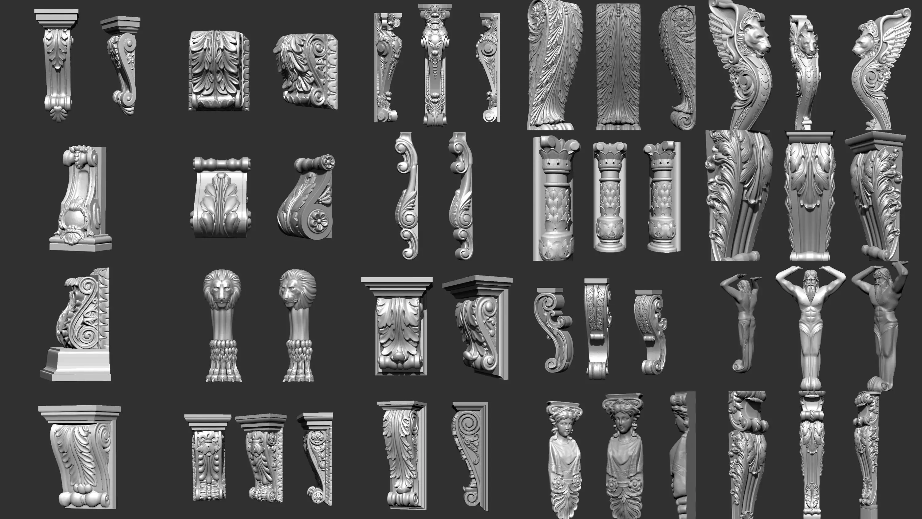 Corbel Decorative architecture classical decoration 3D print model_0