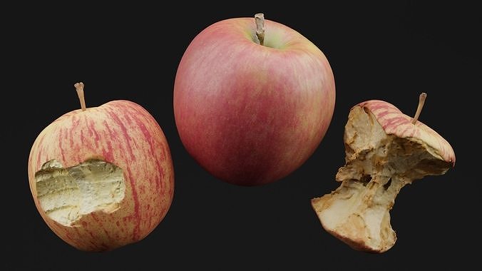 Red Yellow Apple Fruit 3D model