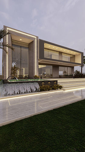 Luxury Modern Villa 3D Model Detailed Interior Exterior Design 3D model 3