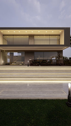 Luxury Modern Villa 3D Model Detailed Interior Exterior Design 3D model 2