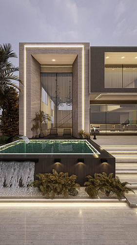Luxury Modern Villa 3D Model Detailed Interior Exterior Design 3D model 6