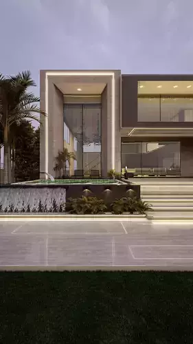 Luxury Modern Villa 3D Model Detailed Interior Exterior Design 3D model