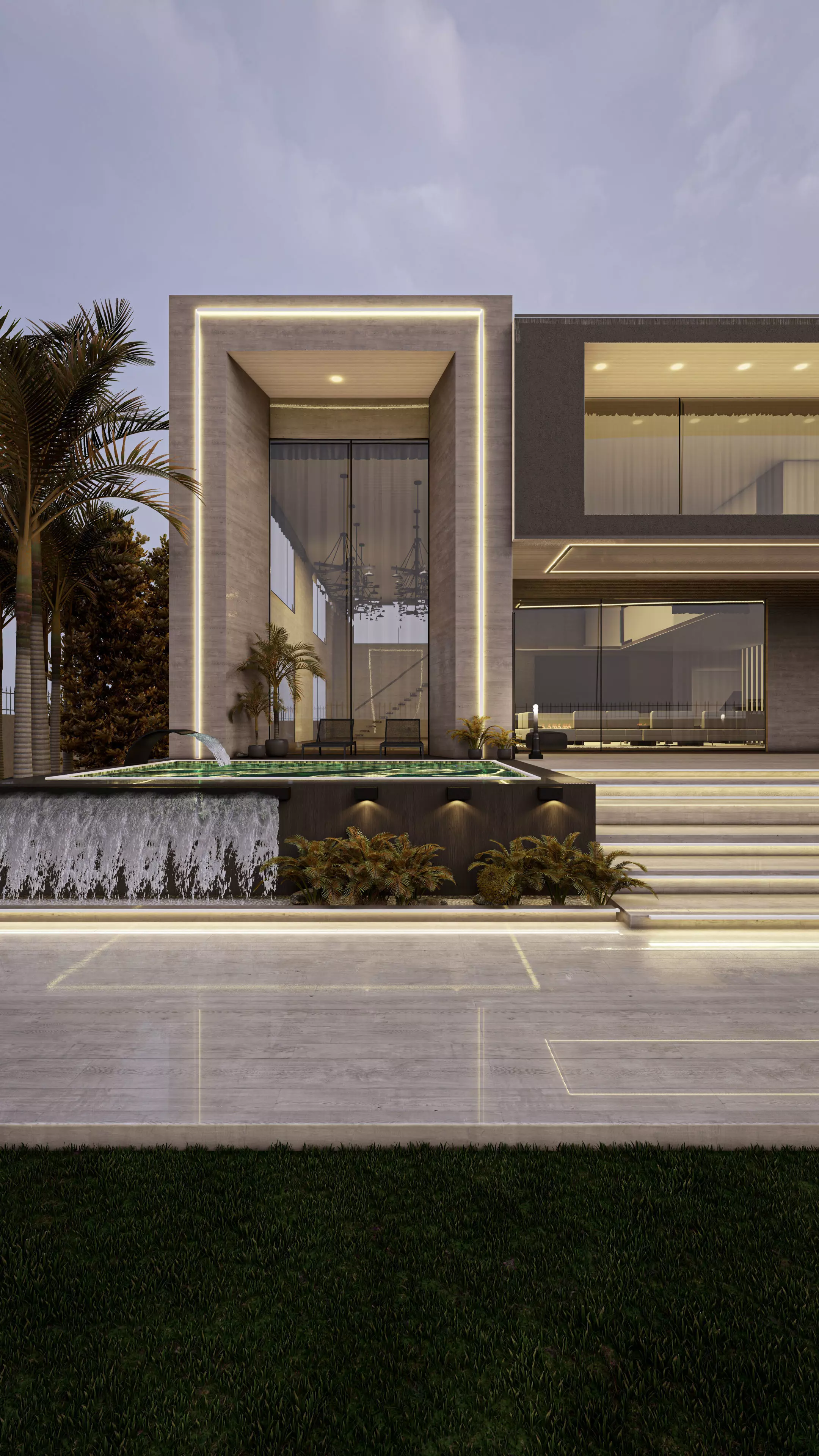 Luxury Modern Villa 3D Model Detailed Interior Exterior Design 3D model_0