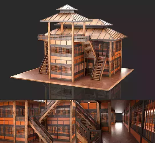 Medieval Fantasy House 12 with interior and exterior