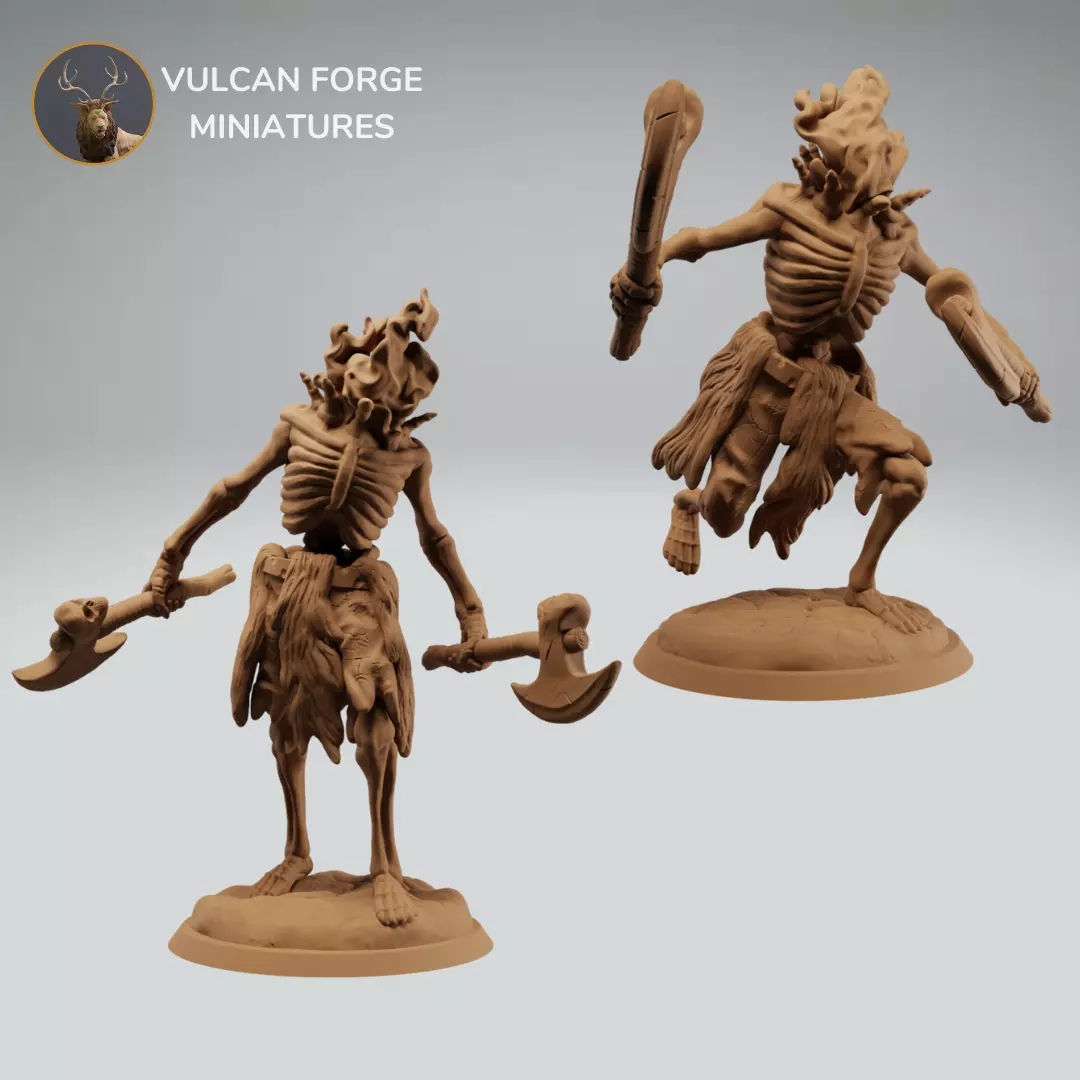 Headless undead skeleton berserker warriors pre supported 3D print model