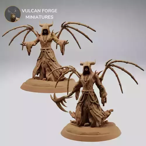 Lich undead skeleton ghost with wings 2 models pre supported 3D print model