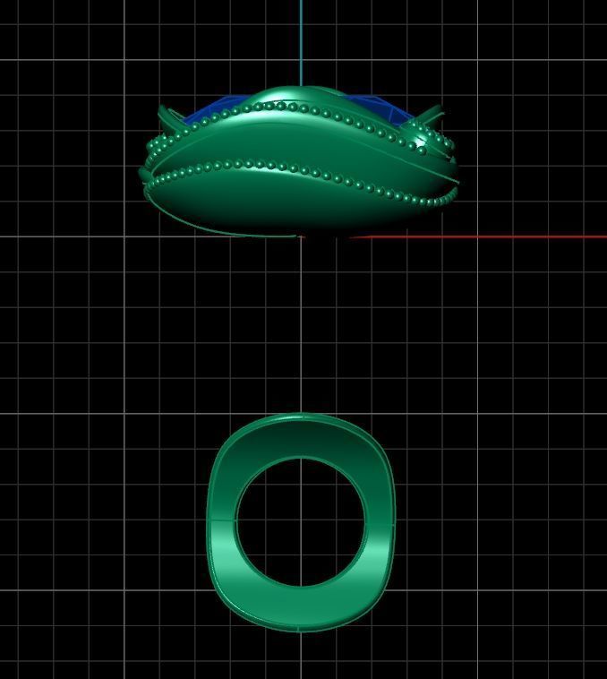 set ring 3 stone and stud earrings 1452 3D Model Collection_13