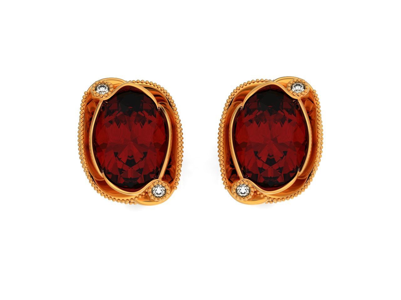 set ring 3 stone and stud earrings 1452 3D Model Collection_29