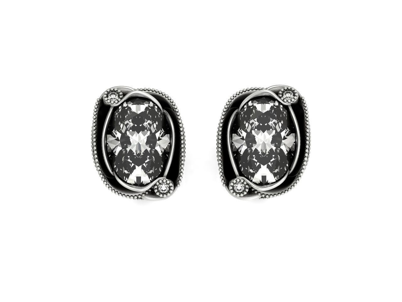 set ring 3 stone and stud earrings 1452 3D Model Collection_27