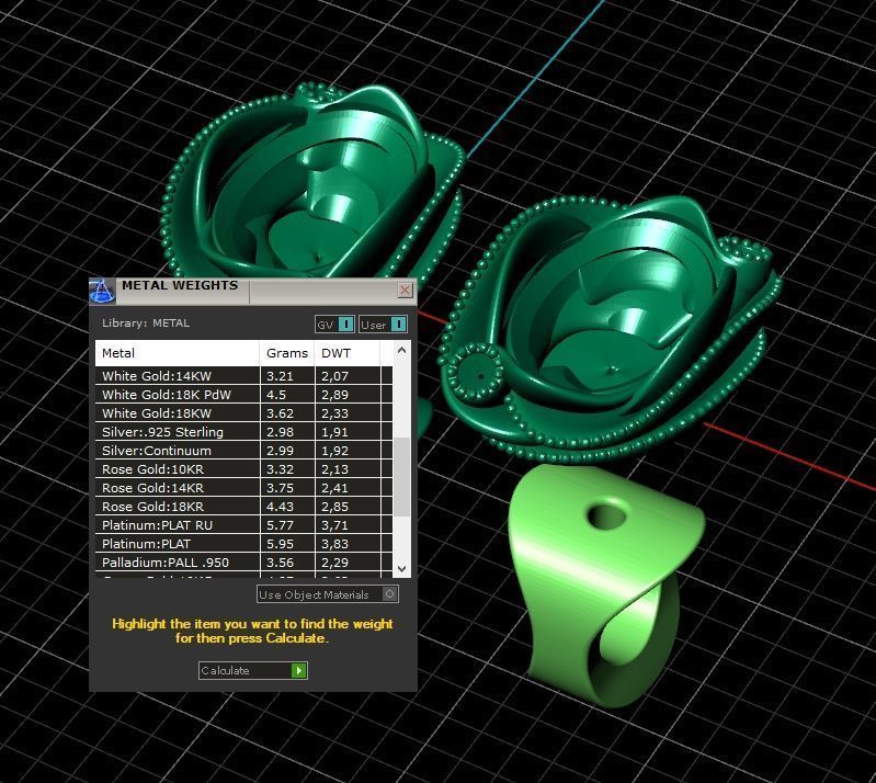 set ring 3 stone and stud earrings 1452 3D Model Collection_7