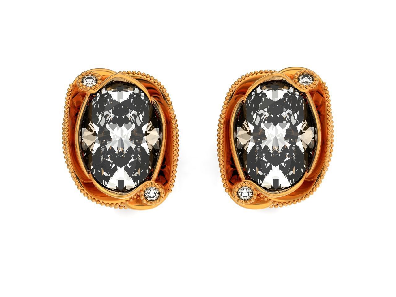 set ring 3 stone and stud earrings 1452 3D Model Collection_26