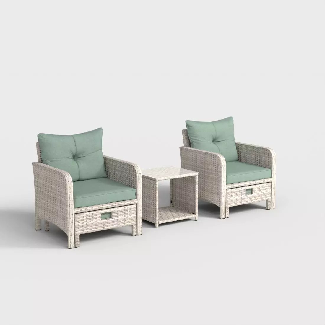 WICKER GARDEN FURNITURE Low-poly 3D model