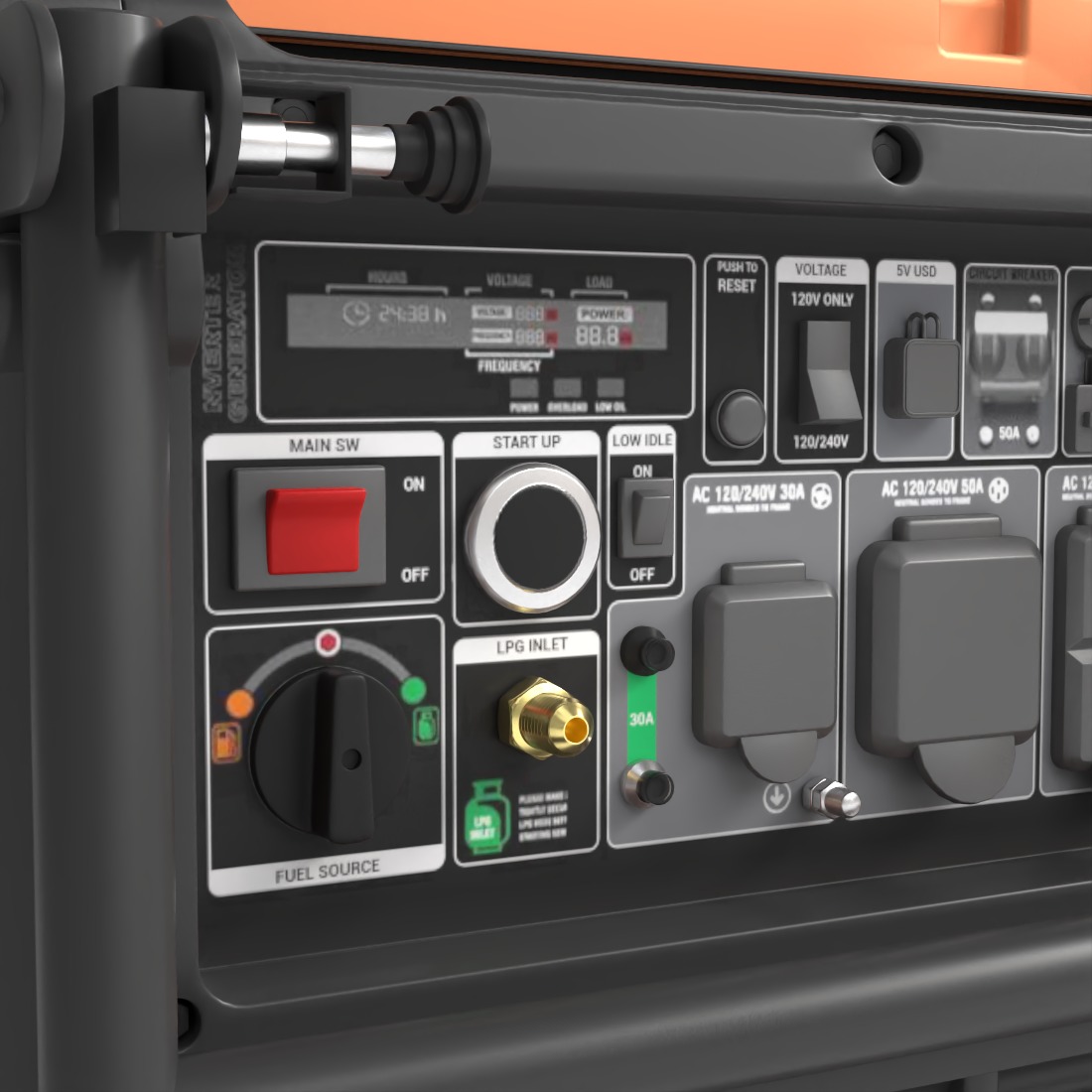 PORTABLE GENERATOR Low-poly 3D model_5