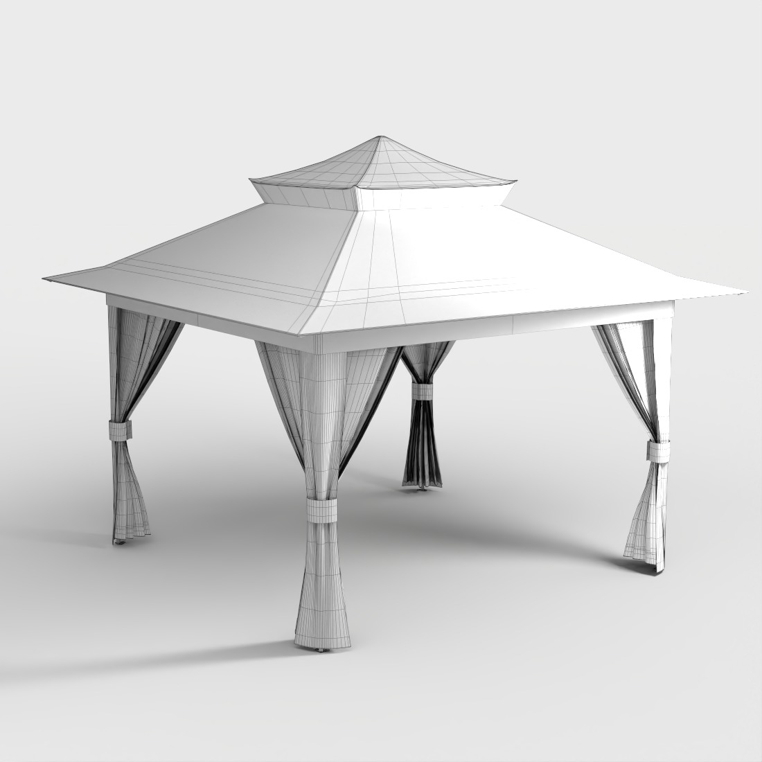 PATIO GAZEBO Low-poly 3D model_7