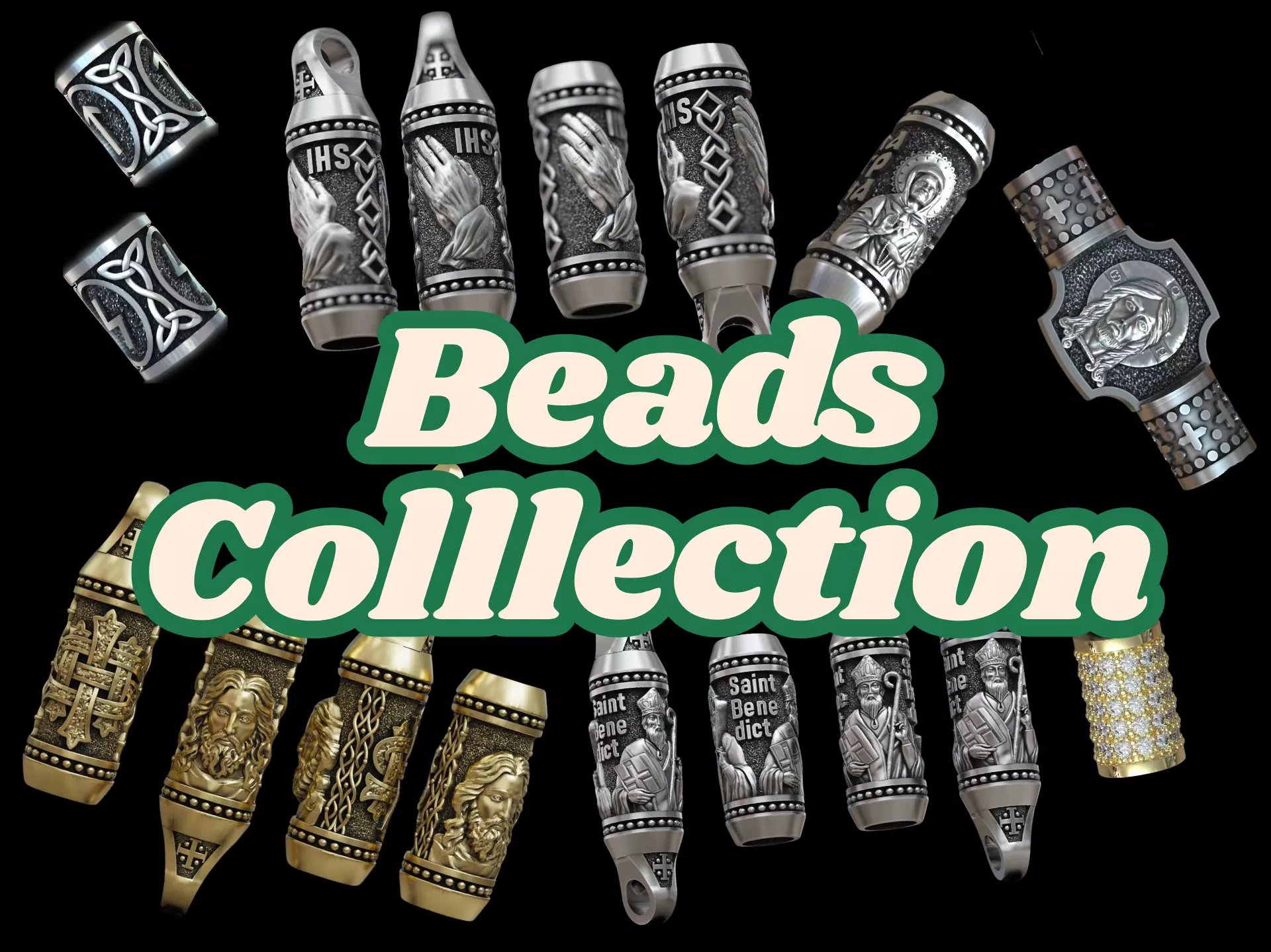 Barrel tube cord beads charms collection _0