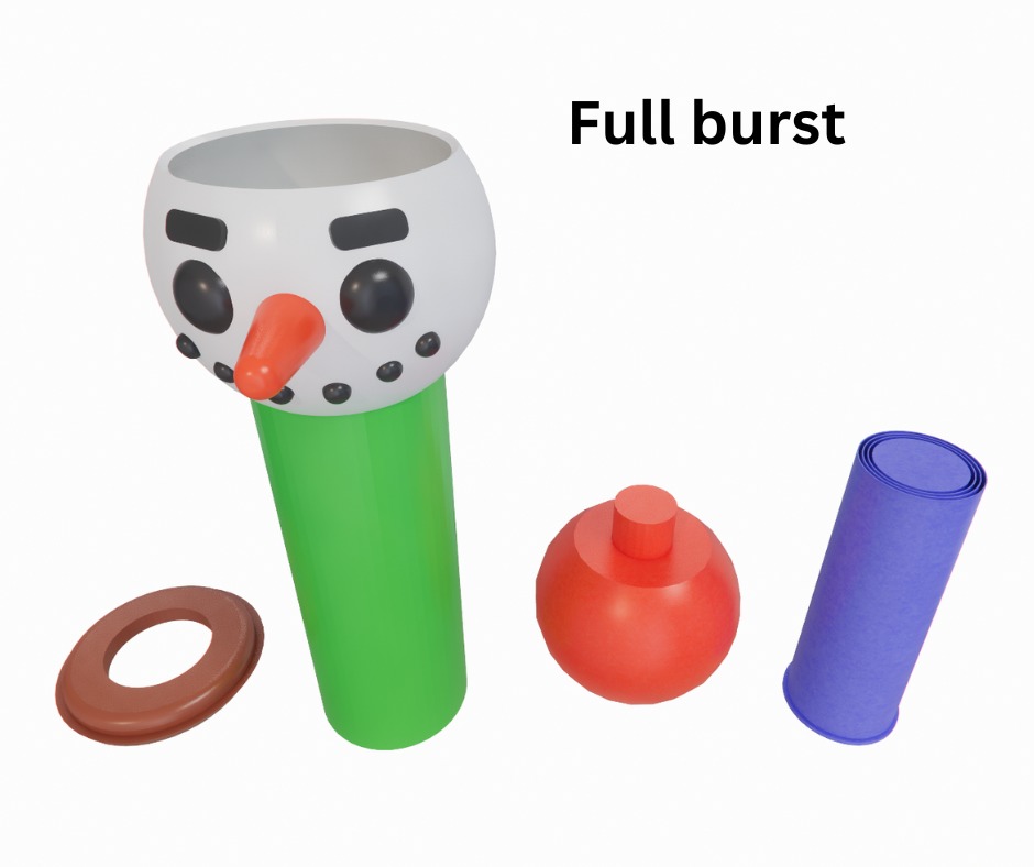 Retractable Snowman sword - Print in Place 3D print model_14