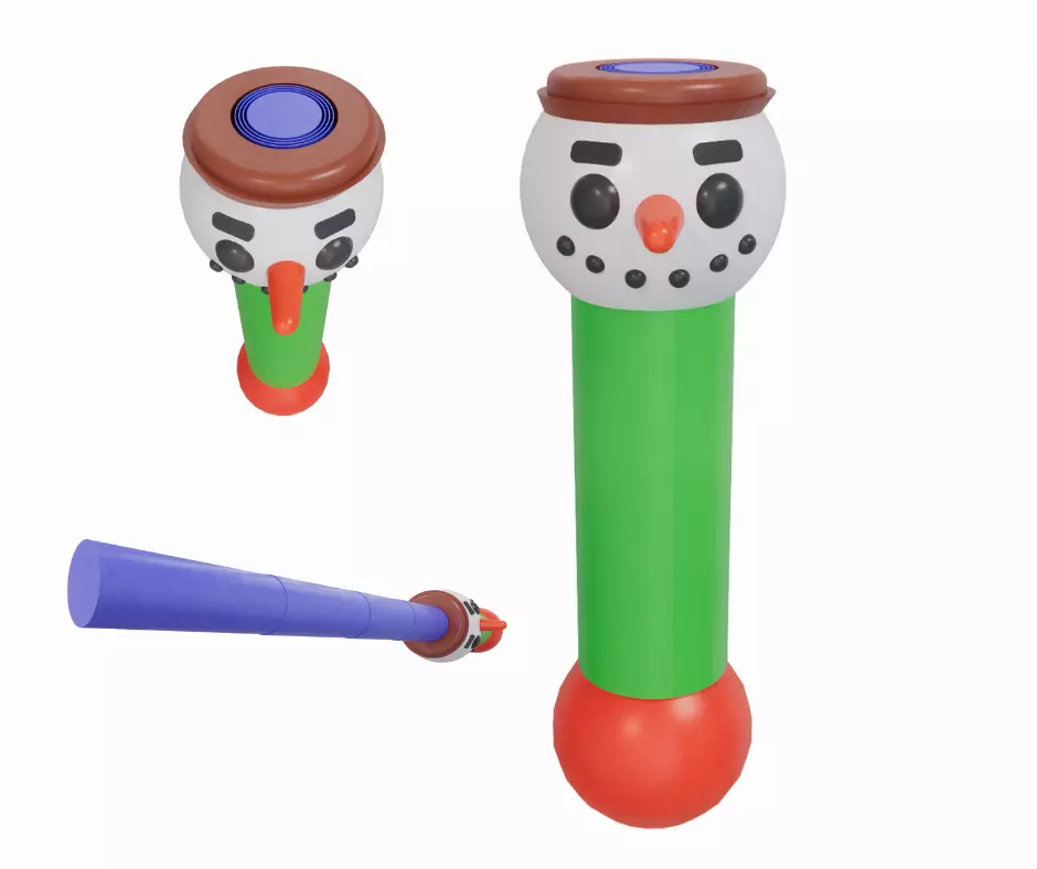 Retractable Snowman sword - Print in Place 3D print model_0