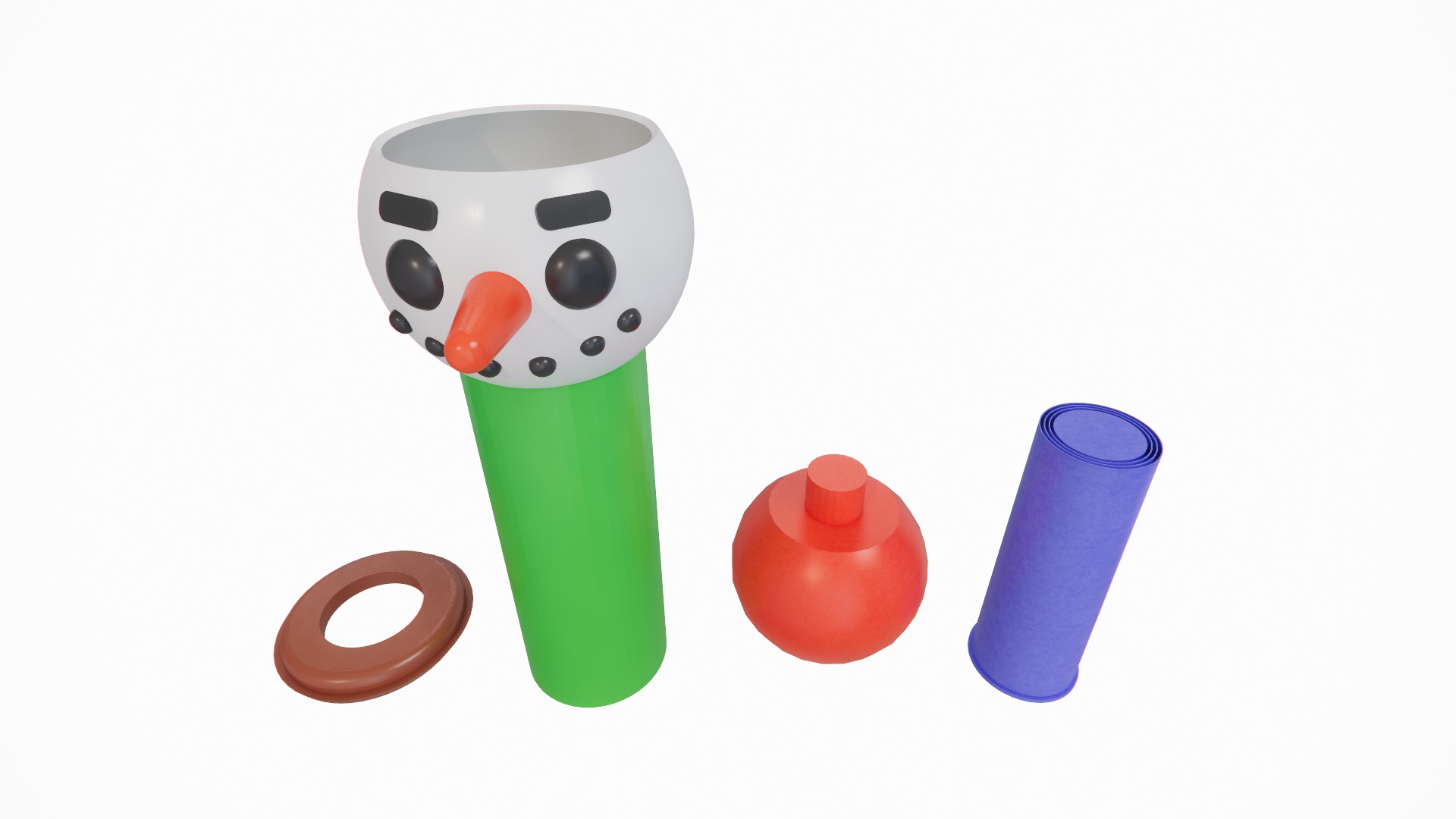 Retractable Snowman sword - Print in Place 3D print model_17